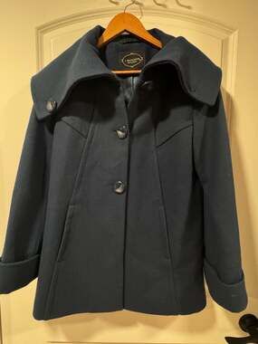 Old Money Wool Blend Peacoat Navy Quiet Luxury Classic Minimalist Coat 10
